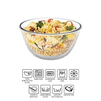 Cello Ornella Toughened Glass Microwave Safe Mixing Bowls - Set of 2 (Clear, 500ml, 1000ml)-thumb4