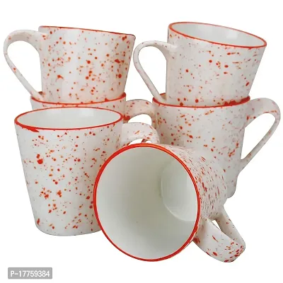 BP Bharat Bone China Ethan Marvel Series Tea Coffee Mug, 6-Piece, 220 ml (Orange)-thumb0