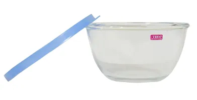 Treo Glass Solid Mixing Bowl with Lid - 1500 ml, Clear-thumb1