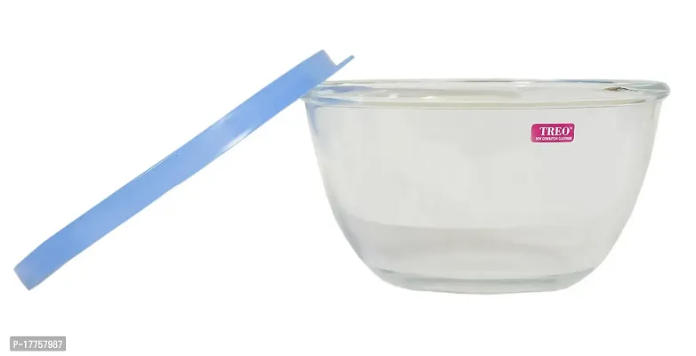 Treo Glass Solid Mixing Bowl with Lid - 1500 ml, Clear-thumb2