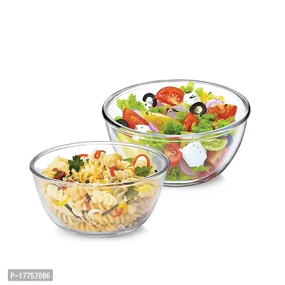 Cello Ornella Toughened Glass Microwave Safe Mixing Bowls - Set of 2 (Clear, 500ml, 1000ml)-thumb0