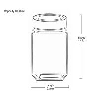 Treo By Milton Cube Storage Glass Jar, 1000 ml, 1 Piece, Transparent | BPA Free | Storage Jar | Kitchen Organizer Modular | Multipurpose Jar-thumb4