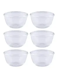 Saaikee Glass Bowl for Serving Mixing Fruits Vegetables Snacks Salads Multipurpose Use 300 ML (Set of 6)-thumb1