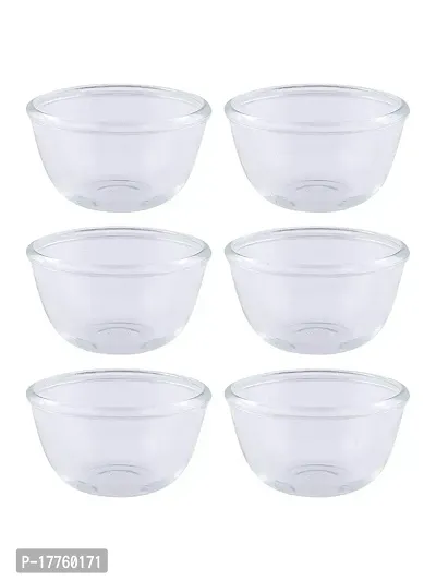 Saaikee Glass Bowl for Serving Mixing Fruits Vegetables Snacks Salads Multipurpose Use 300 ML (Set of 6)-thumb2