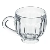 Baba Cart Tea/Coffee Cups Glass Mugs, Transparent, 170 ml (Set of 6) (Lotus Tea Mug)-thumb1