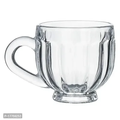 Baba Cart Tea/Coffee Cups Glass Mugs, Transparent, 170 ml (Set of 6) (Lotus Tea Mug)