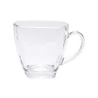 Baba Cart Tea Coffee Cups Square Shape Cups, 175ml (Set of 6) Transparent-thumb2