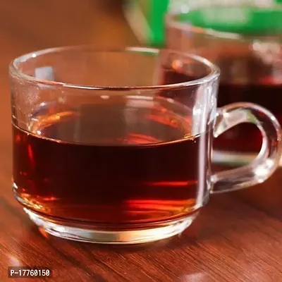 Baba Cart Tea Coffee Cups Glass Mugs Transparent (Set of 6) 140 ml