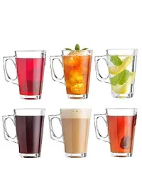 Saaikee Coffee Glass Mugs Transparent, 230 ml, Set of 6 Pcs Imported Glasses-thumb3