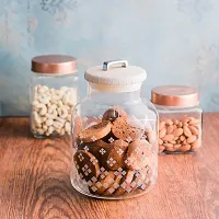 Saaikee Glass Jar Container with Airtight Lid or Cap to Store Cookies Sugar Spices Multipurpose Use Transparent 1600 ML (Piece Of 1)-thumb3