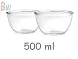 Treo Glass Mixing Bowl - 500ml, Set of 2, Transparent-thumb1