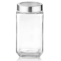 Treo by Milton Cube Storage Glass Jar, 2250 ml, Transparent | Storage Jar | Modular | Kitchen Organizer | Modular | Multipurpose Jar | BPA Free-thumb1