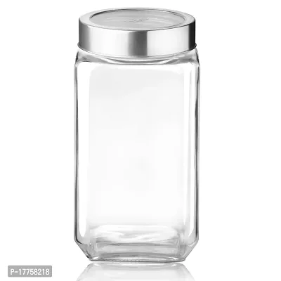 Treo by Milton Cube Storage Glass Jar, 2250 ml, Transparent | Storage Jar | Modular | Kitchen Organizer | Modular | Multipurpose Jar | BPA Free-thumb2