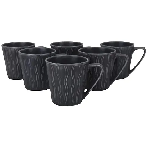 BP Bharat Bone China Zora Impression Series Terracotta Maat Tea Coffee Mug, 6-Piece, 180 ml