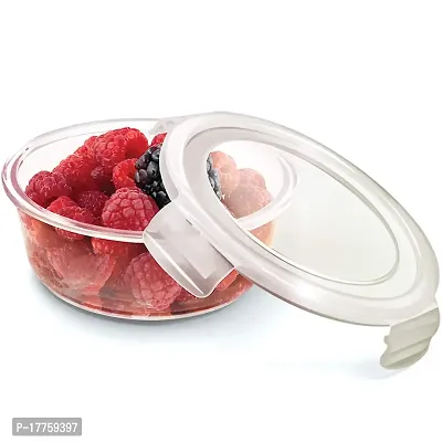 Treo by Milton Store Fresh Round Glass Storage Container, 380 ml, Transparent