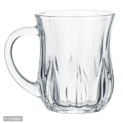 Baba Cart Tea/Coffee Cups Glass Mugs, Transparent, 145 ml (Set of 6) (Aqua Tea Mug)-thumb0