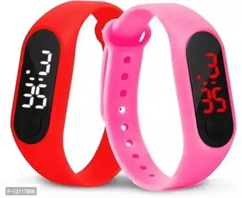 Stylish Silicone Digital Watches For Kids-Pack Of  2-thumb0