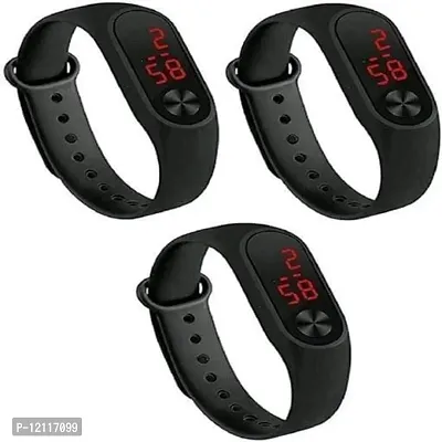 Stylish Silicone Digital Watches For Kids-Pack Of  3-thumb0