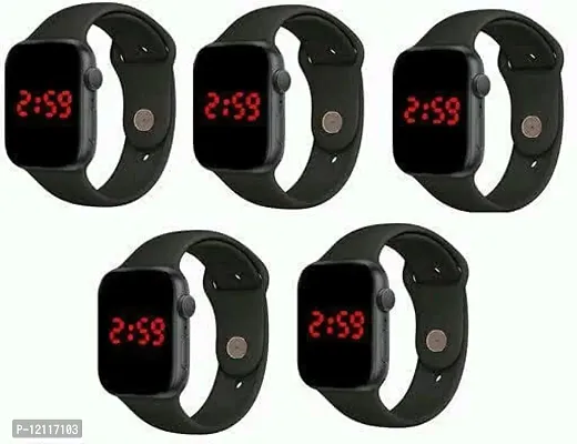 Stylish Silicone Digital Watches For Kids-Pack Of  5