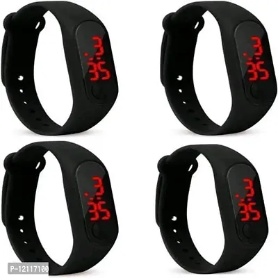 Stylish Silicone Digital Watches For Kids-Pack Of  4