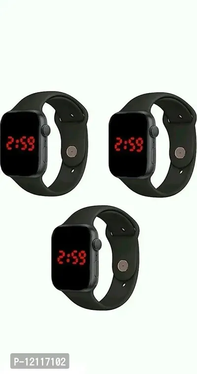 Stylish Silicone Digital Watches For Kids-Pack Of  3-thumb0