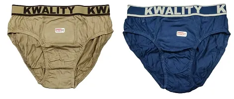 UPSTAIRS Men's Kwality Premium Solid Underwear/Brief for Men & Boys|Men's Underwear (Pack of 2)