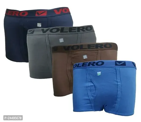 UPSTAIRS VOLERO Strech Cotton Solid Trunk for Men's and Boys|Mens Underwear Trunk (Pack of 4) Multicolour-thumb0
