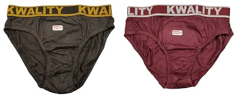 UPSTAIRS Men's Kwality Premium Solid Underwear/Brief for Men & Boys|Men's Underwear (Pack of 2)