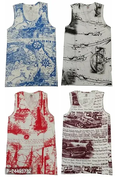 UPSTAIRS Men's SIRTEX Printed Regular Fit Vest for Men  Boys|Men's Vest (Pack of 4)-thumb0