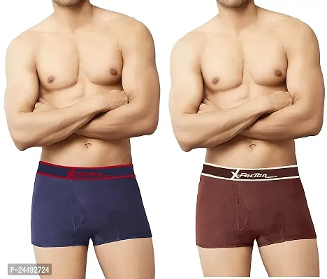 UPSTAIRS X-Factor Strech Solid Men's Trunk for Men  Boys|Men's Underwear Trunk (Pack of 2)-thumb0