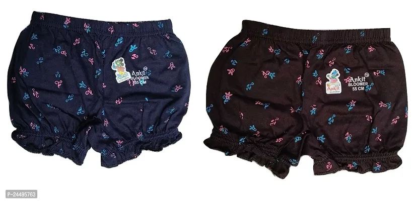 UPSTAIRS Ankit Premium Kids Printed Hosiery Cotton Bloomers for Kids|Kids Hosiery Cotton Bloomers (Pack of 2) Multicolour-thumb0