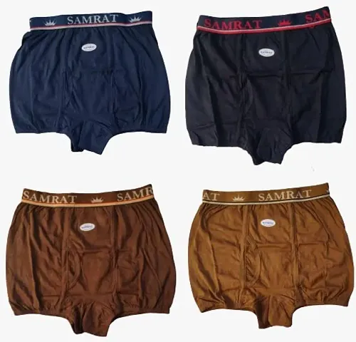 UPSTAIRS Men's Samrat Aristo Premium Mini Trunk|Underwear for Men|Men's Solid Underwear (Pack of 4)