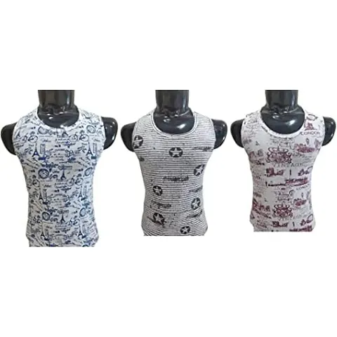 UPSTAIRS Men's SIRTEX Regular Fit Printed Vest for Men & Boys|Men's Vest (Pack of 3)