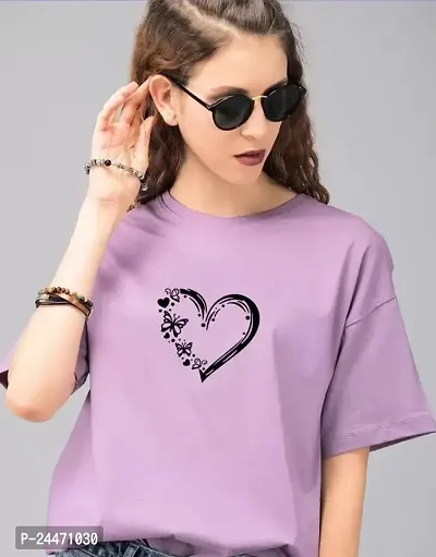 Classic Polycotton Printed T-Shirt For Women-thumb0