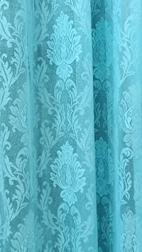 ROOKLEM Heavy Polyester Damask Design Net Semi Transparent Sheer Curtains for Living Room Bedroom Pack of 2 Pieces-thumb3