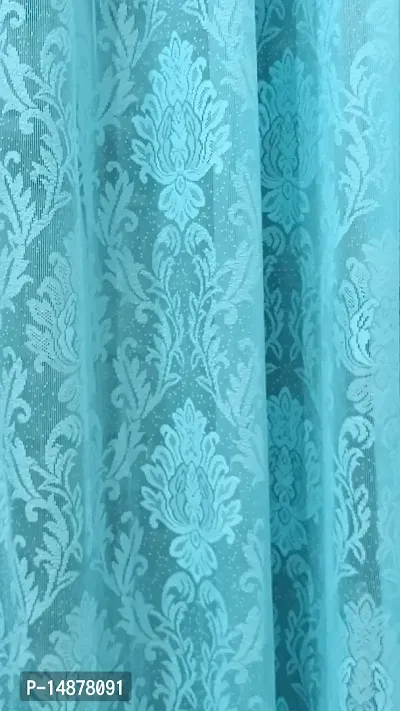 ROOKLEM Heavy Polyester Damask Design Net Semi Transparent Sheer Curtains for Living Room Bedroom Pack of 2 Pieces-thumb4