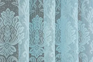 ROOKLEM Heavy Polyester Damask Design Net Semi Transparent Sheer Curtains for Living Room Bedroom Pack of 2 Pieces-thumb2