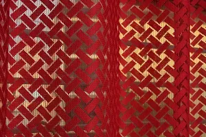 ROOKLEM Polyester Heavy Net Tissue Cress Cross Pattern Design 7 Feet Door Curtain Pack of 2 Curtains Maroon Colour-thumb2