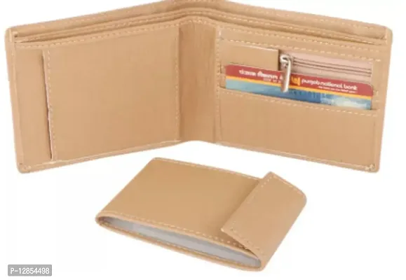 Men Casual Beige Artificial Leather Card Holder  (10 Card Slots)-thumb0