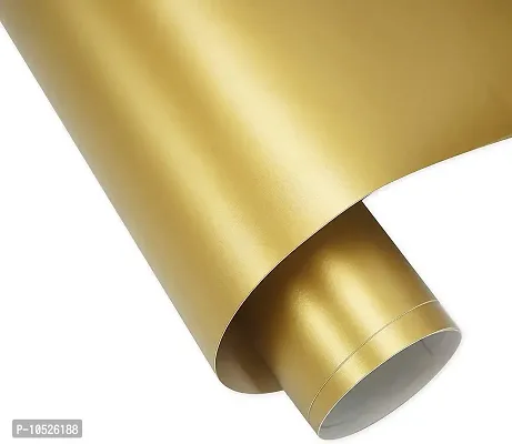 ONE2ONE ENTERPRISES Polyvinyl PVC Self Adhesive 3D Golden Leather Textured Marble Wallpaper 8 Square feet, 2x4 Feet-thumb0