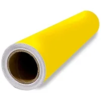 ONE2ONE ENTERPRISES Polyvinyl PVC Self Adhesive Pure Yellow Matt Wallpaper 40 Square feet, 2 x 20 Feet-thumb1