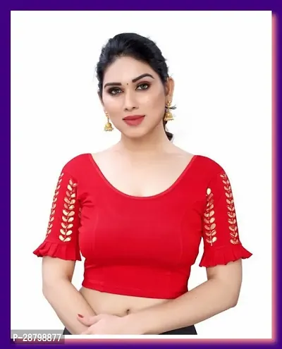 Reliable Red Cotton Blend  Stitched Blouses For Women-thumb0