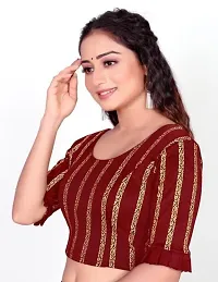 Reliable Maroon Cotton Blend Stitched Blouses For Women-thumb2