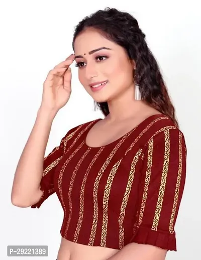 Reliable Maroon Cotton Blend Stitched Blouses For Women-thumb3