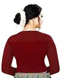 Reliable Maroon Cotton Blend Stitched Blouses For Women-thumb1