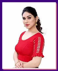 Reliable Red Cotton Blend  Stitched Blouses For Women-thumb1