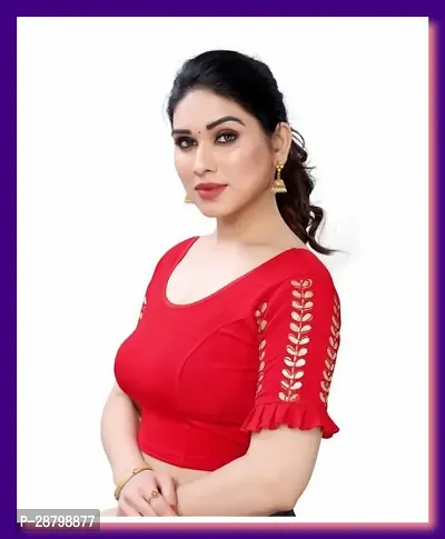 Reliable Red Cotton Blend  Stitched Blouses For Women-thumb2