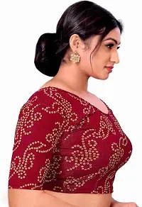 Reliable Maroon Cotton Blend Stitched Blouses For Women-thumb1