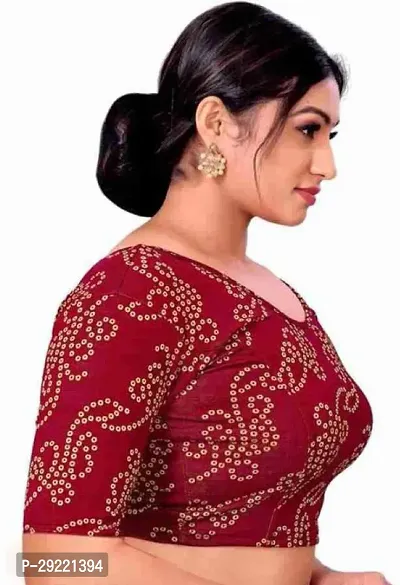 Reliable Maroon Cotton Blend Stitched Blouses For Women-thumb2