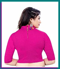 Reliable Pink Cotton Blend Embellished Stitched Blouse For Women-thumb2